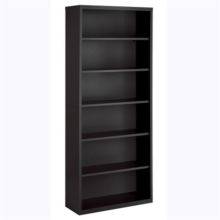 LORELL Fortress Series Wood Veneer 6 Shelves Bookcase Charcoal LLR59695